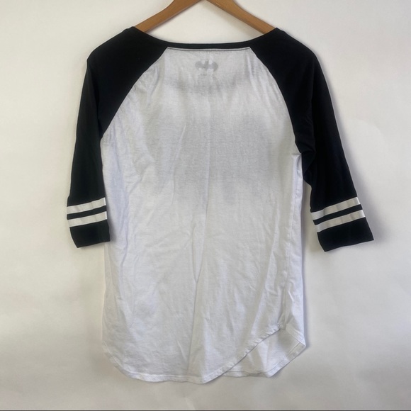 Batman DC Comics Black White Graphic Baseball Tee - Picture 6 of 6